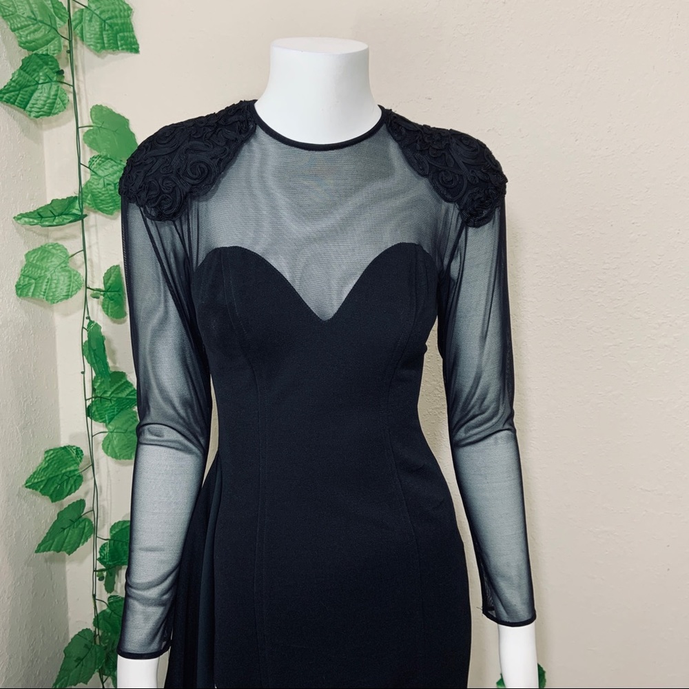 SOLD Betsy & Adam Vintage 90’s Sheer Dress - Picture 3 of 12